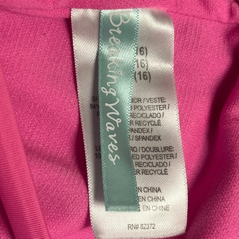 Breaking Wave's Girls Hot Pink Heart Bathing Suit, Size 16